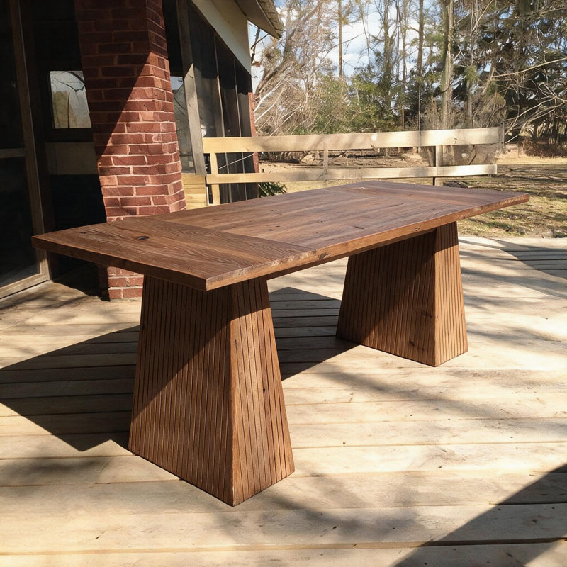 62.99" Rectangular Solid Wood Dining Table
