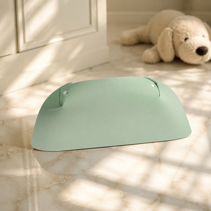 Tapis d'alimentation semi-fermé en cuir épaissi pour animaux de compagnie imperméable et antidérapant, vert, Green