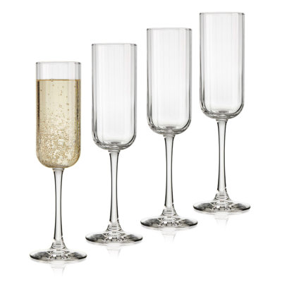 Paneled Libbey Champagne Flute Glasses, 7.5-Ounce, Set Of 4