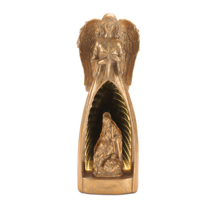 Figurine ange avec famille sacrée EkkoLight 15,5 "