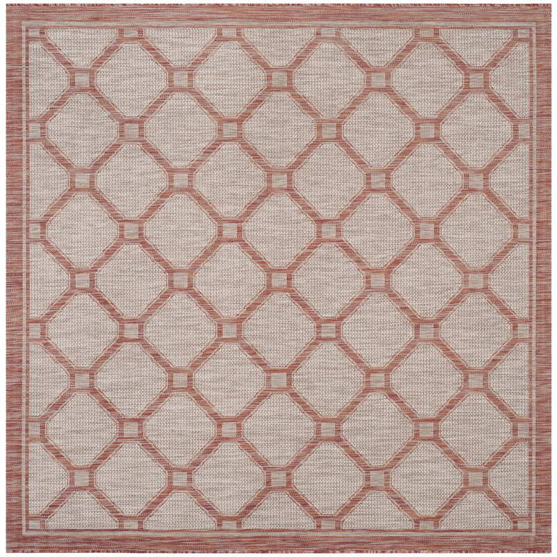 Tapis intérieur / extérieur à motif géométrique Sayde Performance, Carré 6 pi 7 po