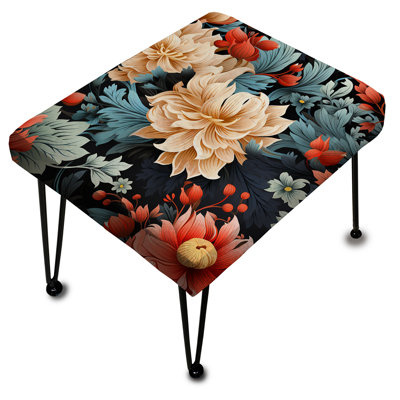Enchanting Beige Peonies Garden Flourish - Floral Rectangle Ottoman