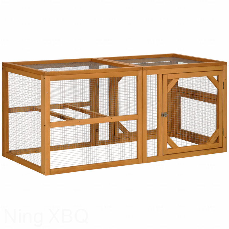 Mini poulailler d'extérieur 55 po en bois avec extension