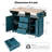 55.7" Large Kitchen Island with 2 Drop Leaf,, Rolling Kitchen Cart on 5 Wheels with Power Outlet, Folding Storage Dining Table with Spice & Towel Rack , 3 Drawers, for Kitchen, Dining Room,Green-1802571264