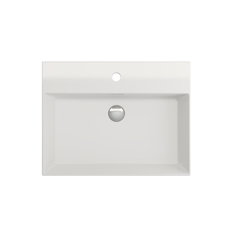 Milano 23.82'' L Bathroom Sink, White, 8" Widespread