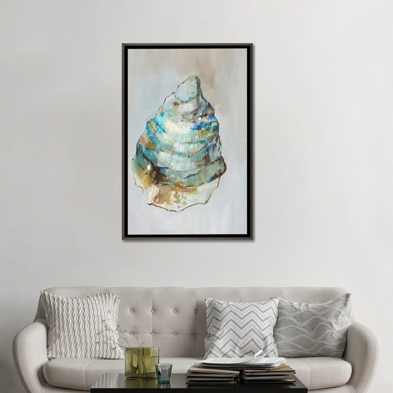 Nautical Whispers II, Dark Rustic Wood Floater Framed Canvas, No Mat, 48" H x 32" W x 1.5" D