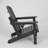 Folding Adirondack Chair with Dual Cup Holder - Composite Adirondack Chair with Wood Texture- Black-1044112485
