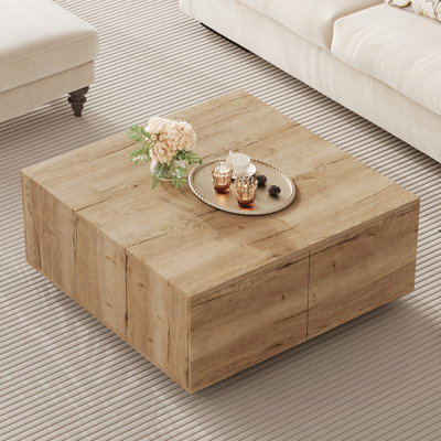Table basse carrée à 4 tiroirs