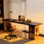 Bureau rectangulaire en bois massif noir-660821979-660821981