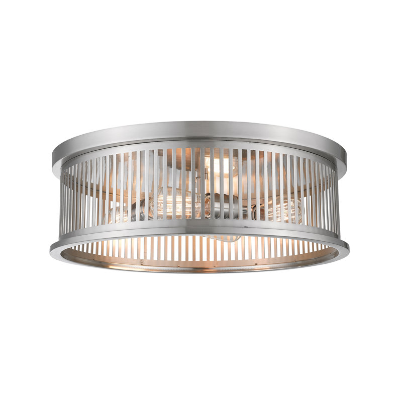 Beddingfield Steel Flush Mount, Brushed Nickel