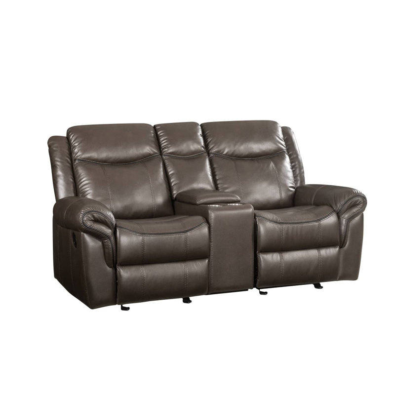 Causeuse en cuir Lydia Aire Motion avec port USB et console Lydia
