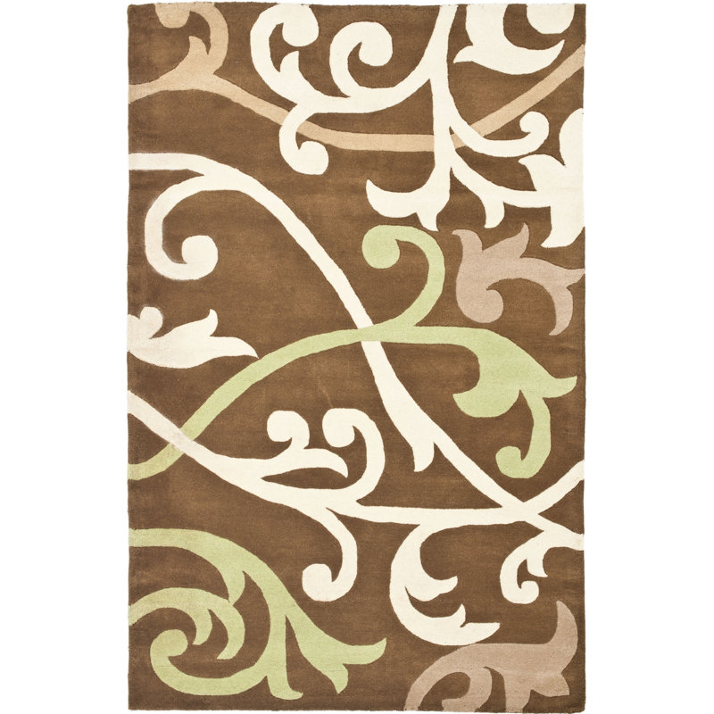 Soho Hand Tufted Wool Floral Rug, Rectangle 2' x 3'