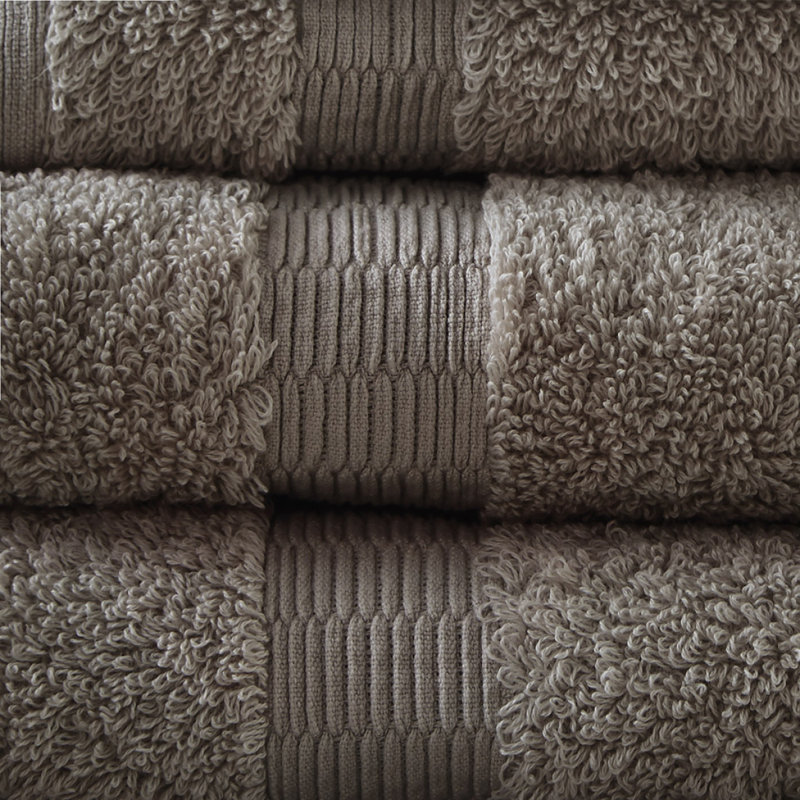 100% Egyptian Cotton 6 Piece Towel Set, Taupe