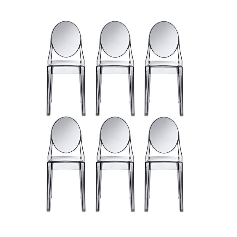 Fauteuils empilables en acrylique Modway Casper, Fumée, 6