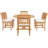 6 - Person Teak Wood Patio Dining Set with Round Table , Cushions Included