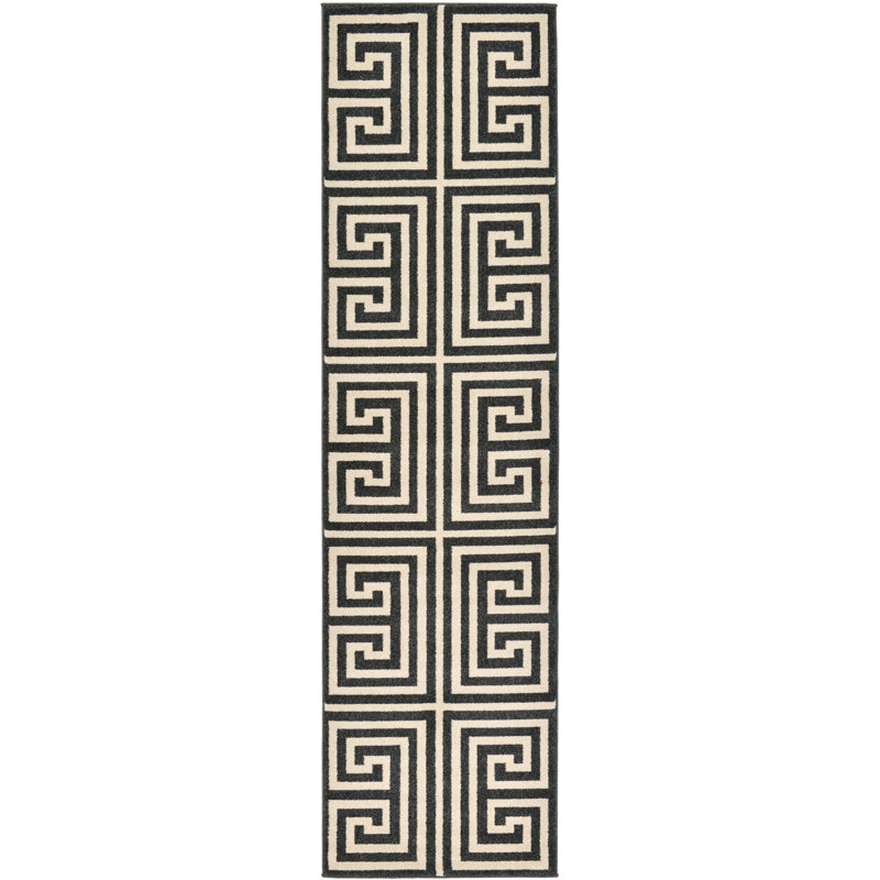 Barreto Performance Black/Beige Rug, Runner 2'7" x 10'