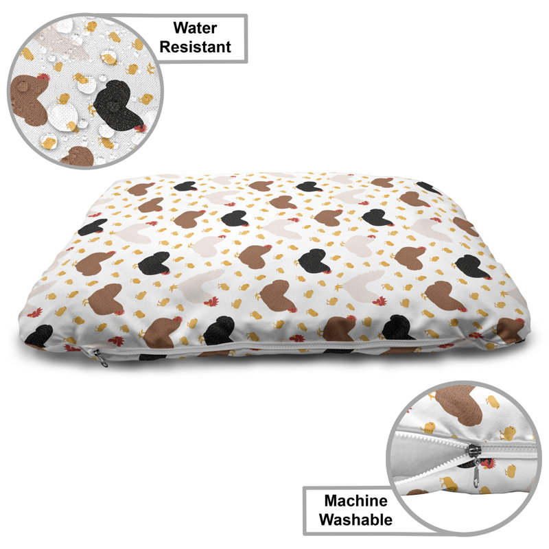 Multicolore, lit pour animal de compagnie à motif de ferme et de poule Ambesonne