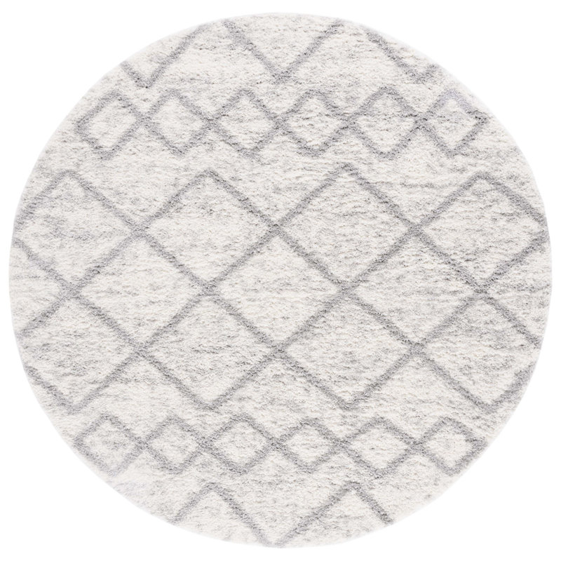 Blagota Shag Performance Geometric Rug, Round 7'