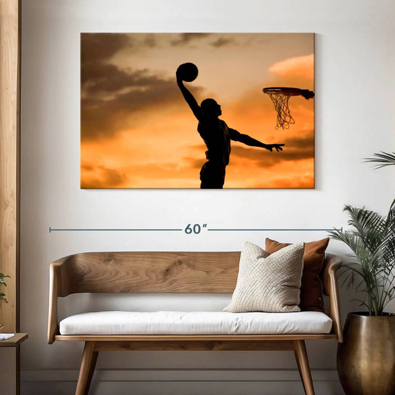 Silhouette de Sirci Basketball Dunk, H 32 po x l 48 po