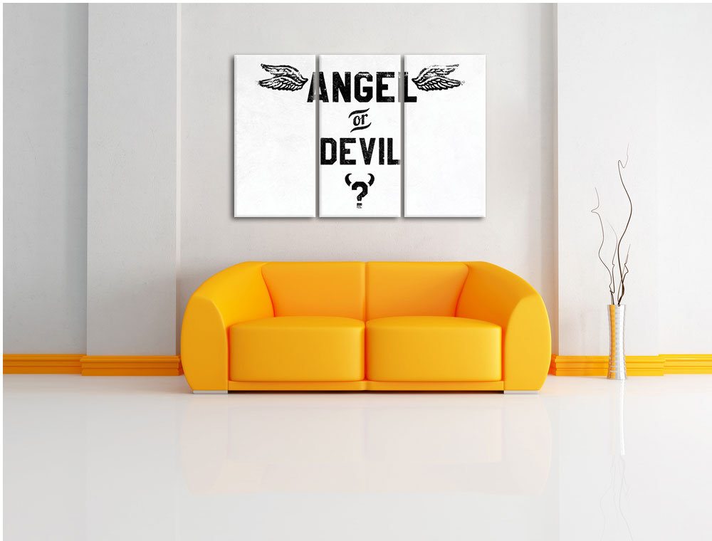 3-tlg. Leinwandbilder-Set „Angel or Devil“, Grafikdruck