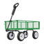 Chariot de jardin en acier robuste avec capacité de 900 lb, pneus sans crevaison de 10 pouces et panneaux latéraux amovibles - Chariot utilitaire vert pour la cour et la ferme