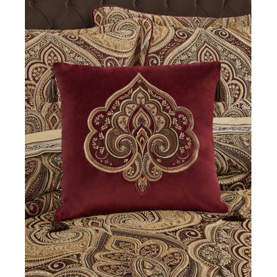Bordeaux Damask 100% Polyester Throw Pillow