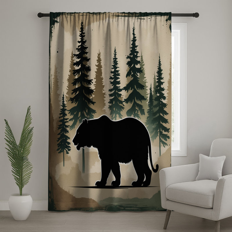 Bear In Forest Silhouette, Blocage, 50 po x 80 po - 1 panneau