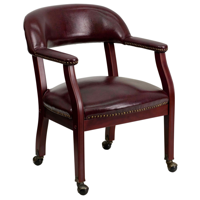 Zakrzewski Conference Chair with Accent Nail Trim , Brown, Vinyl, Yes