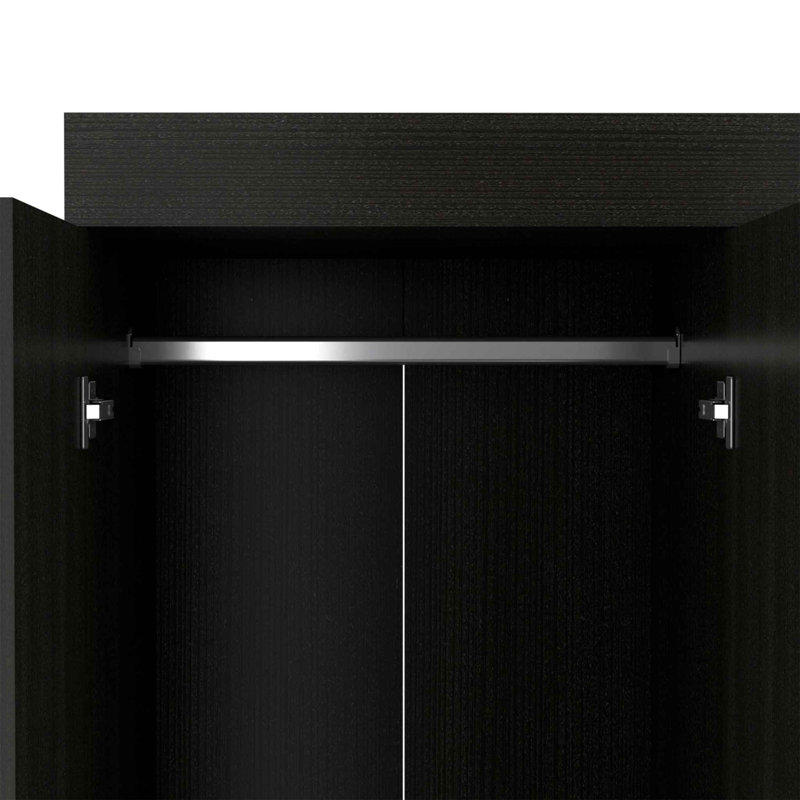 Commode combinée 47 po à trois tiroirs noire