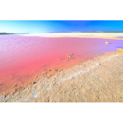 Pink Salt Lake - Wrapped Canvas Print