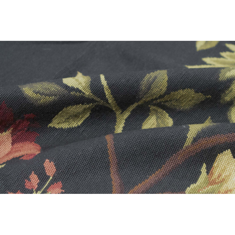 Hand-Knotted High-Quality Green and Black Area Rug