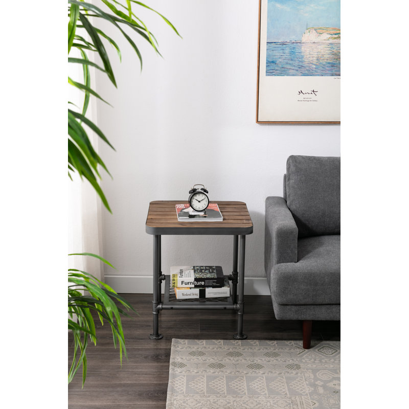 Valpy Solid Wood Top End Table