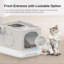 Litière pliable pour chat avec toilette anti-éclaboussures-1028537632