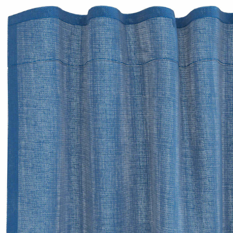 Voile Curtains With Tab Top 2 Pcs, Royal Blue, 140cm Width x 175cm Drop