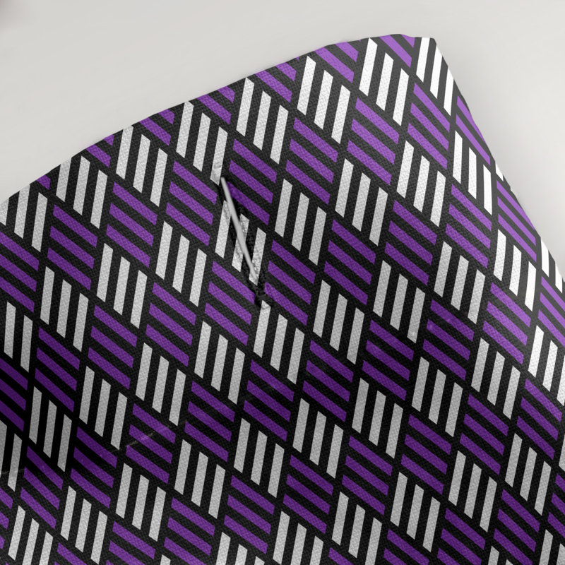 Rideau simple art déco, Purple Stripe 1
