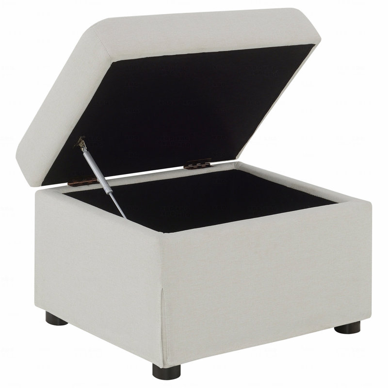 Repose-pieds avec rangement relevable, revêtement en tissu