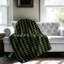 Olive et noir - couverture sherpa de qualité supérieure 1 pièce-100391614