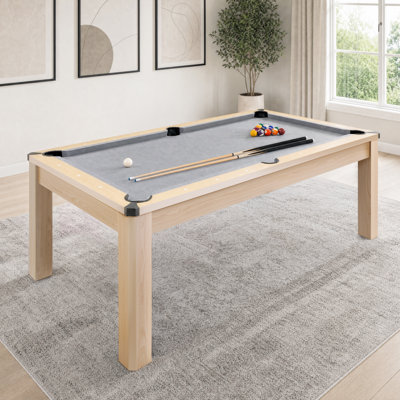 Ensemble de table de billard multi-jeux 3 en 1 avec plateau de salle à manger et tennis de table Gosports - inclus, 7 pi, beige