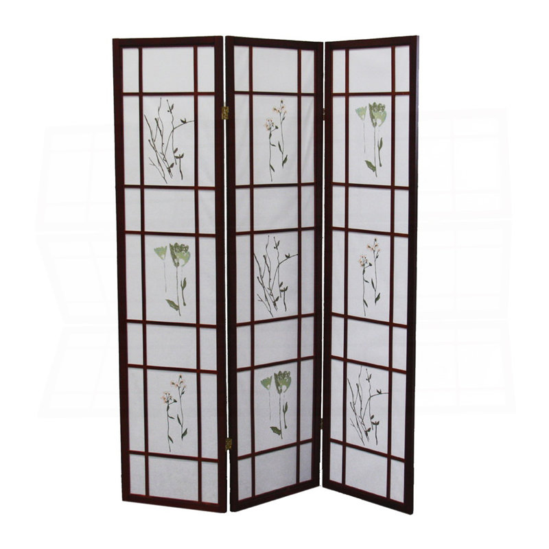 70" Tall 3-Panel Screen / Room Divider "Shoji", Cherry, Cherry