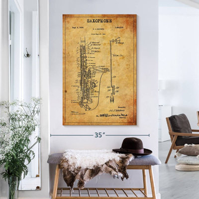 Brevet de saxophone sur toile