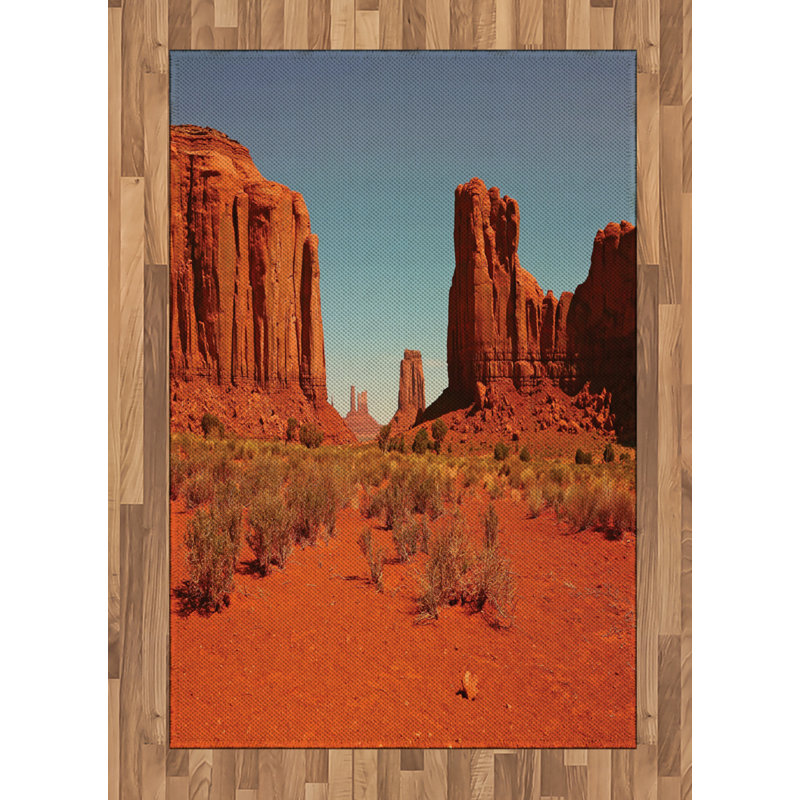 Desert High Density Long Fiber Poly Threads Decorative Area Rug Carpet, Rectangle 4' x 5'8"