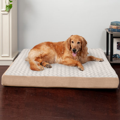 Lit pour chien avec matelas en mousse orthopédique avec similifourrure et suède de luxe ultra moelleux