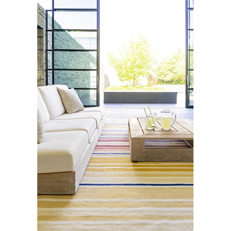 Mirage Striped Area Rug in Yellow