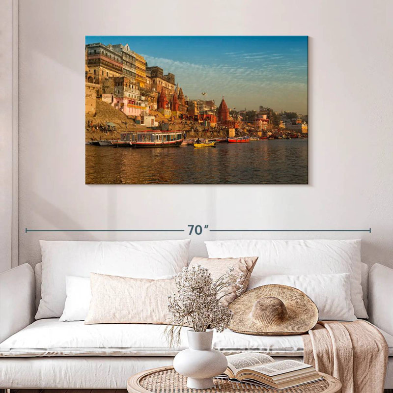 Kavia River Ganges à Varanasi, H 30 po x l 45 po
