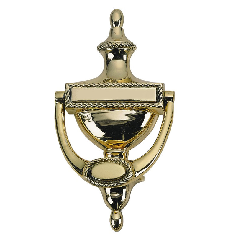 Rope Brass Door Knocker, Polished Brass