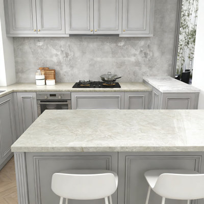Peel And Stick Marble Contact Paper - Waterproof Self-Adhesive Vinyl Wallpaper For Countertops, Cabinets, Walls, Furniture | Removable & Easy To Install | Realistic Marble Pattern