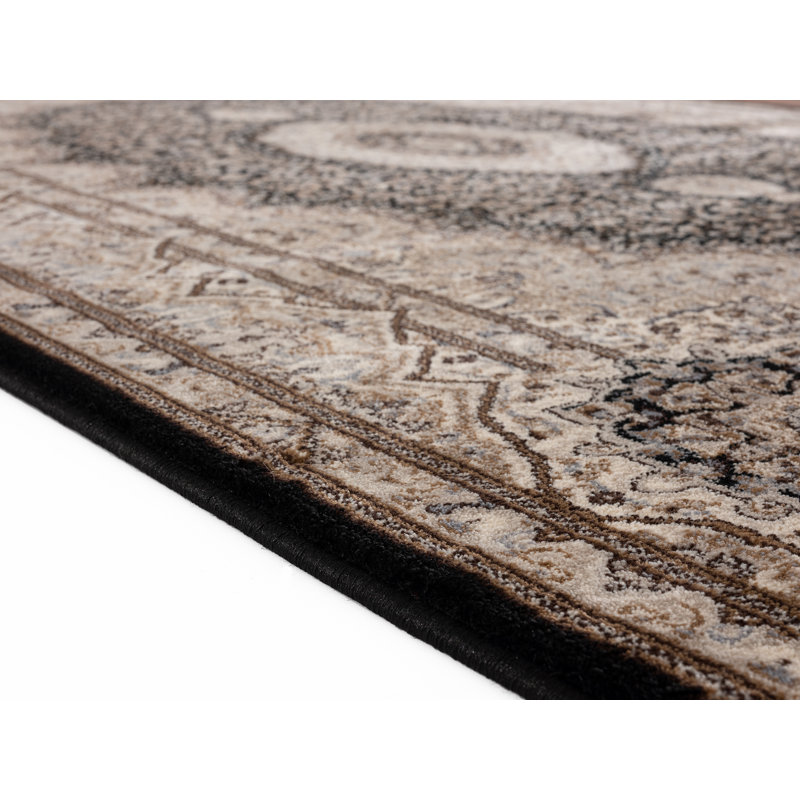 Tapis décoratif brun oriental Tabriz, Rectangle 4 pi x 6 pi