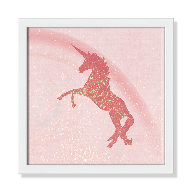 Paillettes licorne 2, H 13 po x l 13 po x P 1,19 po, Cadre boîte champagne clair