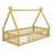 Tent-Style Floor Bed With Safety Guardrails And Built-In Slats-1310225896