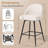 Swivel Bar Stools Set Of 4, Counter Height Bar Stools With Back & Metal Legs-Beige-521065325